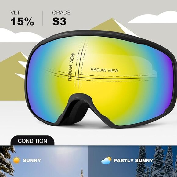 Snow Goggles S2 Double Lens Anti-Fog UV400 Protection - Picture 5 of 7